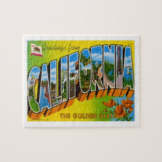 California Vintage Travel Staaten Puzzle (Horizontal)