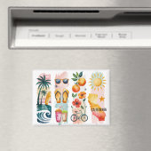 California Watercolor Magnet Set | Beach Waves, Or (In Situ (Geschirrspüler))
