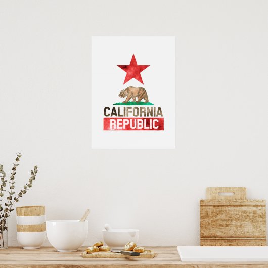 California Watercolor Poster (Küche)