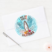 California Wave Surf Riders Runder Aufkleber (Umschlag)