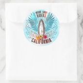 California Wave Surf Riders Runder Aufkleber (Tasche)