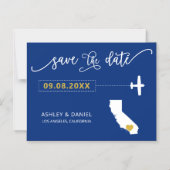 California Wedding Save the Date Card, Map Magneteinladung (Vorderseite)