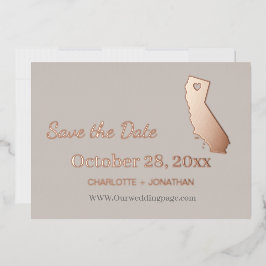 California Wedding Save the Date Rose Gold Folieneinladung
