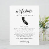 California Wedding Welcome Letter & Itinerary (Stehend Vorderseite)