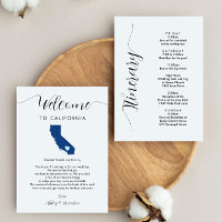 California Wedding Welcome Letter Itinerary Card