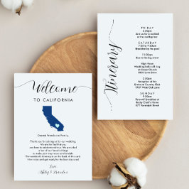 California Wedding Welcome Letter Itinerary Card