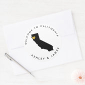 California Wedding Welcome Sticker, Leckerei Box B Runder Aufkleber (Umschlag)
