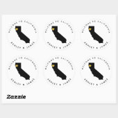 California Wedding Welcome Sticker, Leckerei Box B Runder Aufkleber (Blatt)