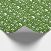 California Weihnachtsmuster Niedlich grün und weiß Geschenkpapier (Ecke)