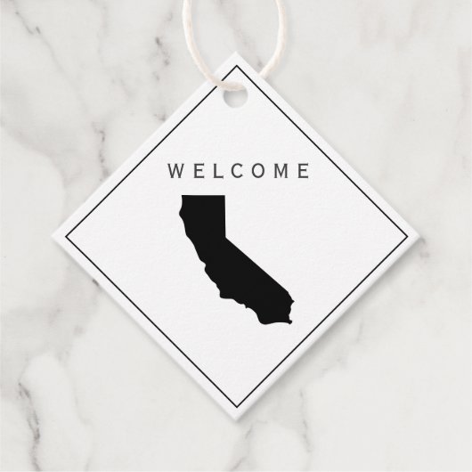 California Welcome Bag Geschenktag, Hochzeitstag Geschenkanhänger (Vorderseite)