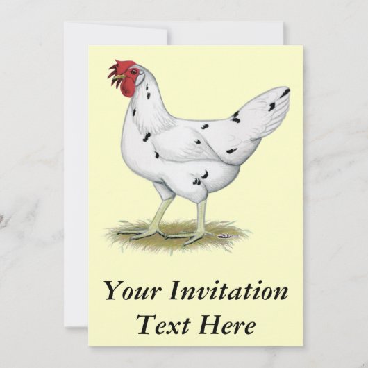 California White Hen Einladung (Vorderseite)
