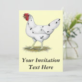 California White Hen Einladung (Stehend Vorderseite)
