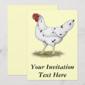 California White Hen Einladung (Vorne/Hinten)
