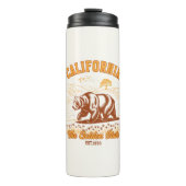 California Wildflower Field – Retro Bear Design Thermosbecher (Vorderseite)