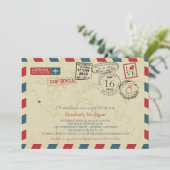 California World Traveller Airmail Brautparty Einladung (Stehend Vorderseite)