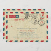 California World Traveller Airmail Brautparty Einladung (Vorne/Hinten)