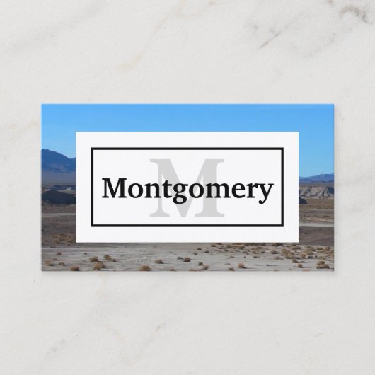 California Wüste Landschaft mit Namen und Monogram Visitenkarte (Vorderseite)