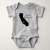 California Zuhause Grown Staat T-Shirt Baby Strampler (Vorderseite)