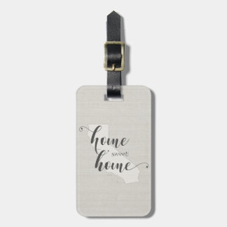 California - Zuhause Sweet Zuhause burlap look Gepäckanhänger