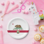 Californian Flag & Seal, Flag of California Pappteller (Party)