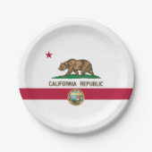 Californian Flag & Seal, Flag of California Pappteller (Vorderseite)