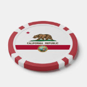 Californian Flag & Seal, Flag of California Pokerchips (Einzeln)