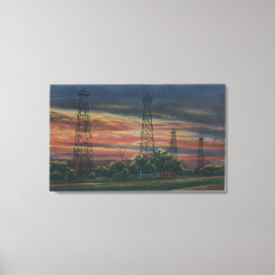 CaliforniaSunset Ansicht des kalifornischen Öls Leinwanddruck