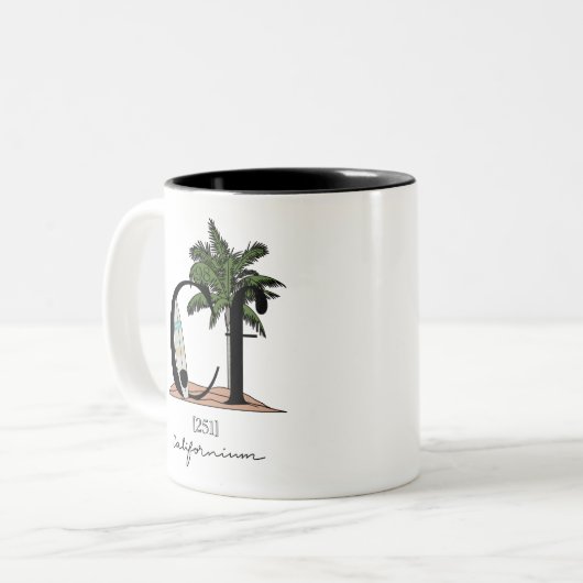 Californium Cali Element Chemie Zweifarbige Tasse (Vorderseite Links)