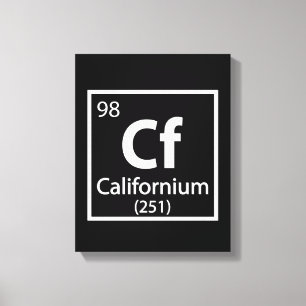 Californium - Wissenschaftliche Periodische Tabell Leinwanddruck