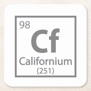 Californium - Wissenschaftliche Periodische Tabell Rechteckiger Pappuntersetzer
