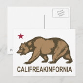 Califreakinfornia Postkarte (Vorne/Hinten)