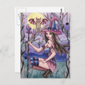 Calista - Halloween Hexenkarte Postkarte (Vorne/Hinten)