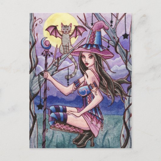 Calista - Halloween Hexenkarte Postkarte (Vorderseite)