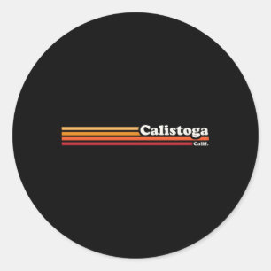 Calistoga California im Stil der 80er Jahre Runder Aufkleber