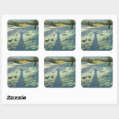 Calke Abbey House Winter 2002 Quadratischer Aufkleber (Blatt)