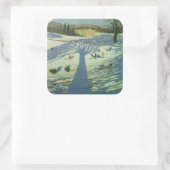 Calke Abbey House Winter 2002 Quadratischer Aufkleber (Tasche)