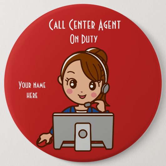 Call Center Agent 2 für den Zoll 12, Runder Button (Vorderseite)