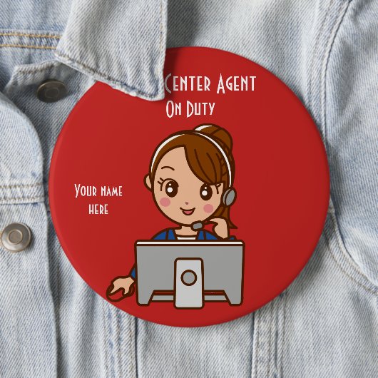 Call Center Agent 2 für den Zoll 12, Runder Button (Beispiel)