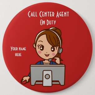 Call Center Agent 2 für den Zoll 12, Runder Button