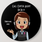 Call Center Agent für "Duty Black" Button (Vorderseite)
