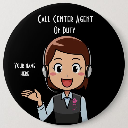 Call Center Agent für "Duty Black" Button (Vorderseite)