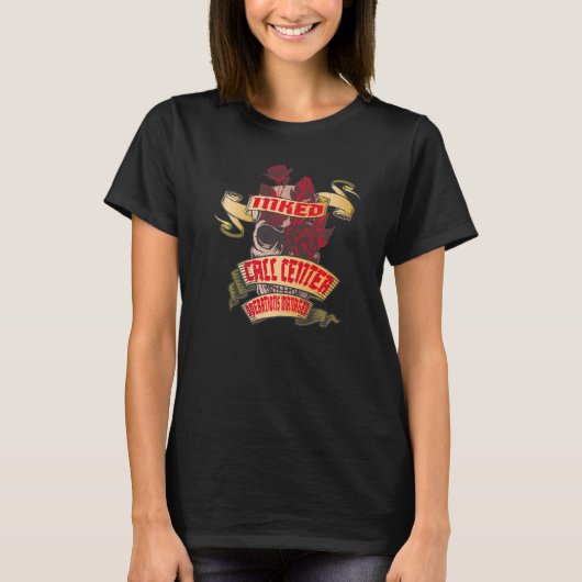 Call Center Operations Manager Inkted Skull & Rose T-Shirt (Vorderseite)