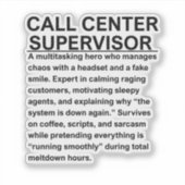Call center supervisor aufkleber (Vorderseite)