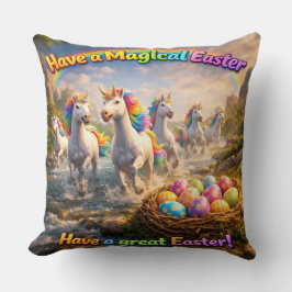 Call Easter enchanted unicorns and Easter eggs dec Kissen