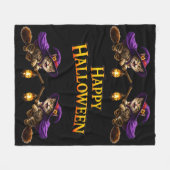 Call happy Halloween fleece blanket (Vorderseite (Horizontal))