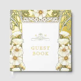 Call Lily Gold Wedding Art Nouveau Gästebuch