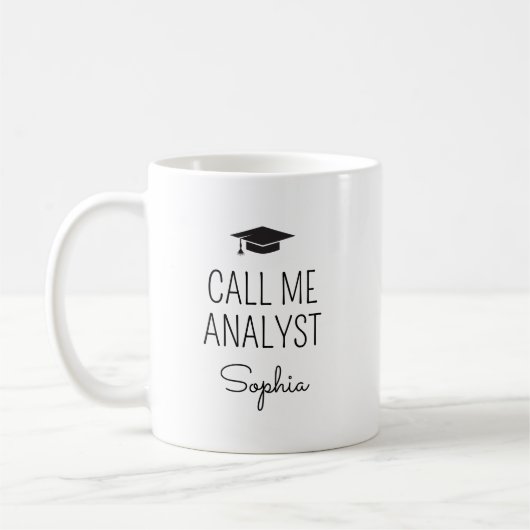 Call Me Analyst Personalisierter Name Kaffeetasse (Links)