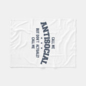 Call Me Antisocial But Don't Actually Call Me Funn Fleecedecke (Vorderseite (Horizontal))