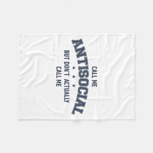 Call Me Antisocial But Don't Actually Call Me Funn Fleecedecke (Vorderseite (Horizontal))