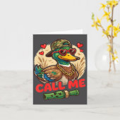 Call Me Duck Hunting Retro Valentine's Day Men Wom Karte (Gelbe Blume)